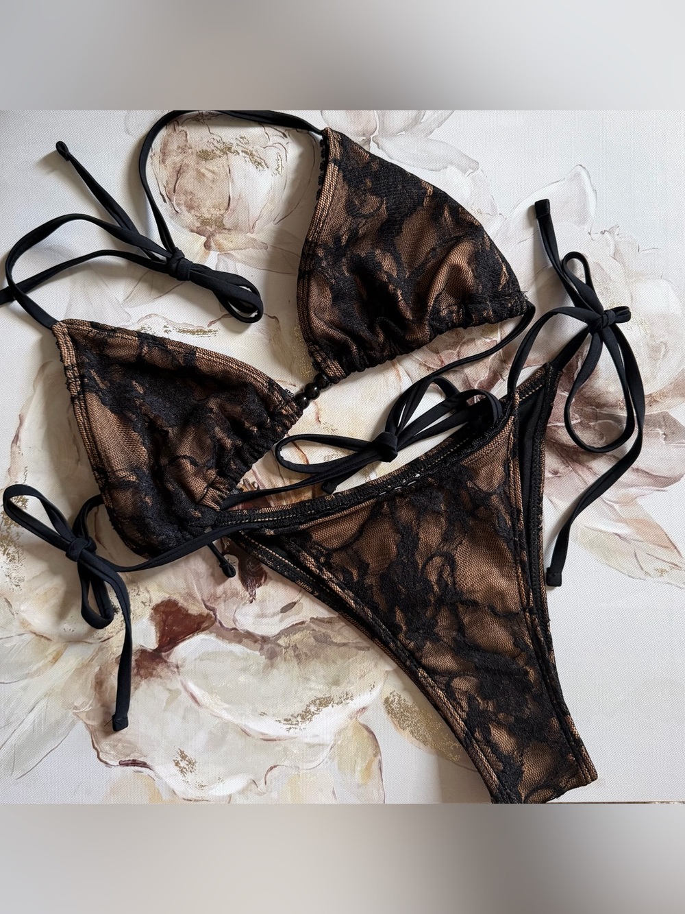 Black Lace triangle bikini